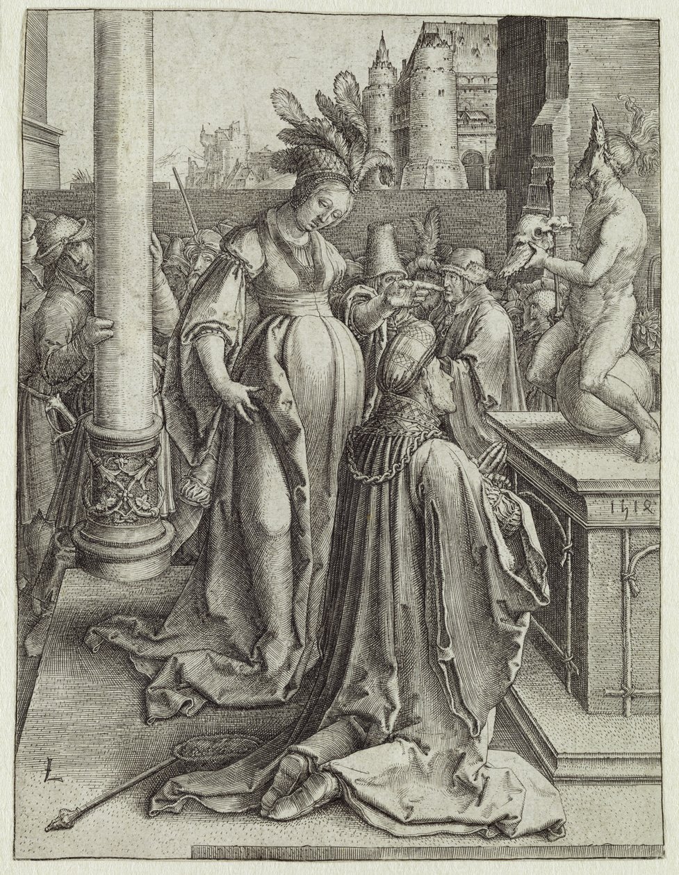 Salomon prie devant une image gravée, c.1514 - Lucas van Leyden