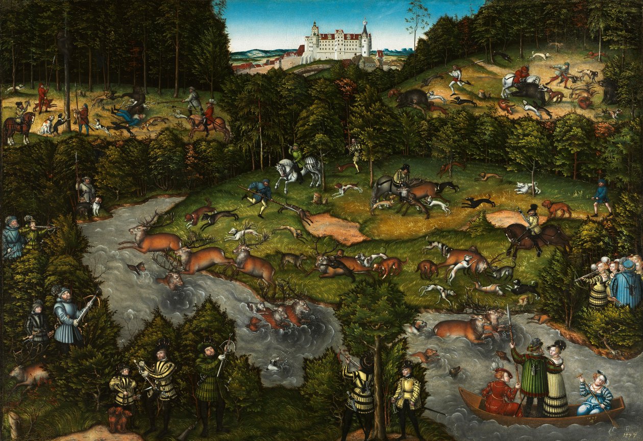 Chasse près du château de Hartenfels, 1540 - Lucas Cranach