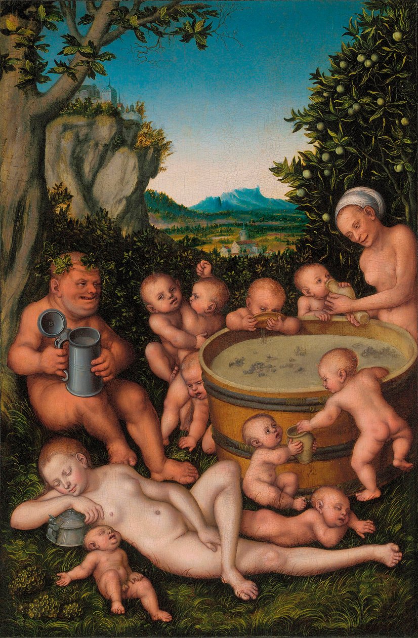 Bacchus à la cuve - Lucas Cranach the Elder