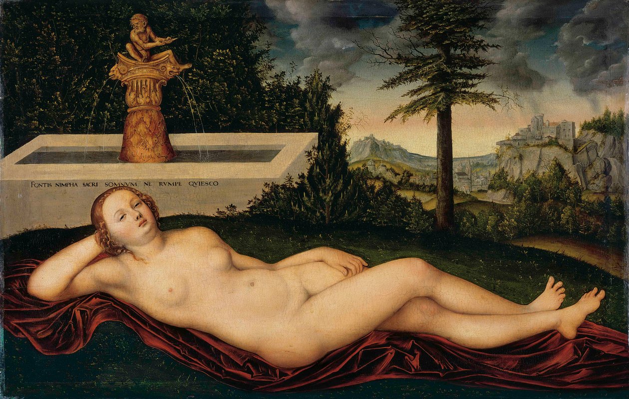 Nymphe de la source à la fontaine - Lucas Cranach the Elder