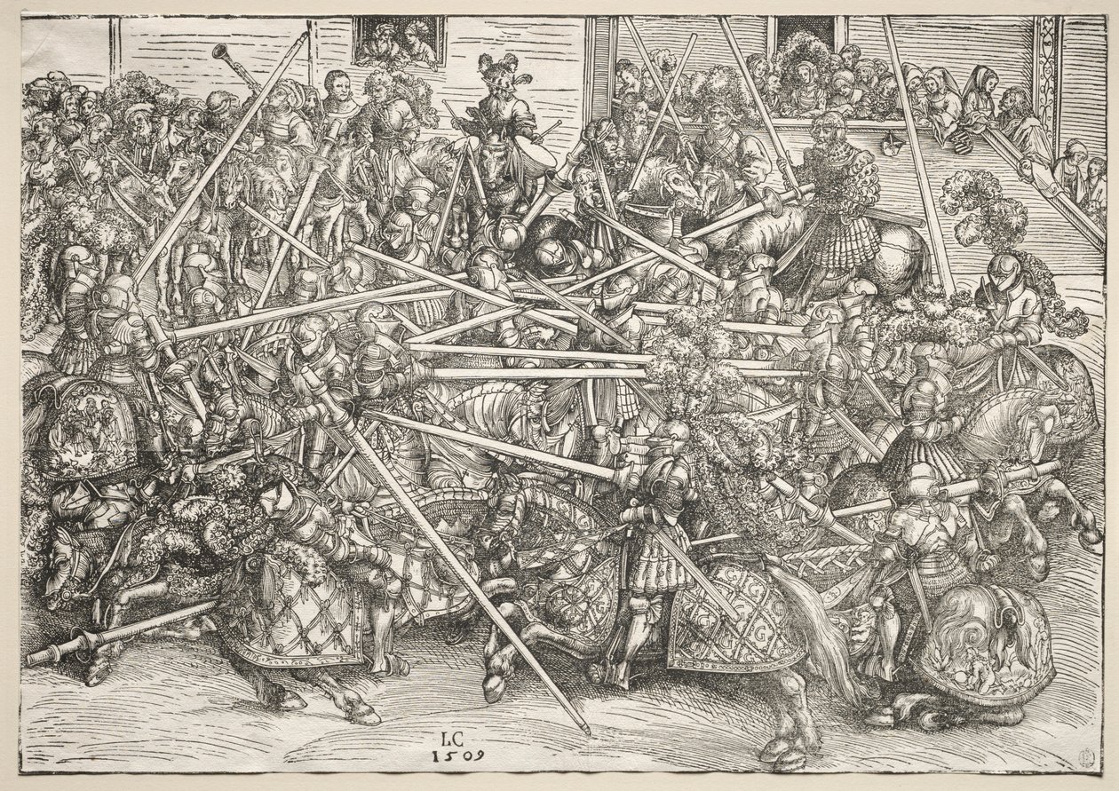 Le tournoi avec des lances - Lucas Cranach the Elder