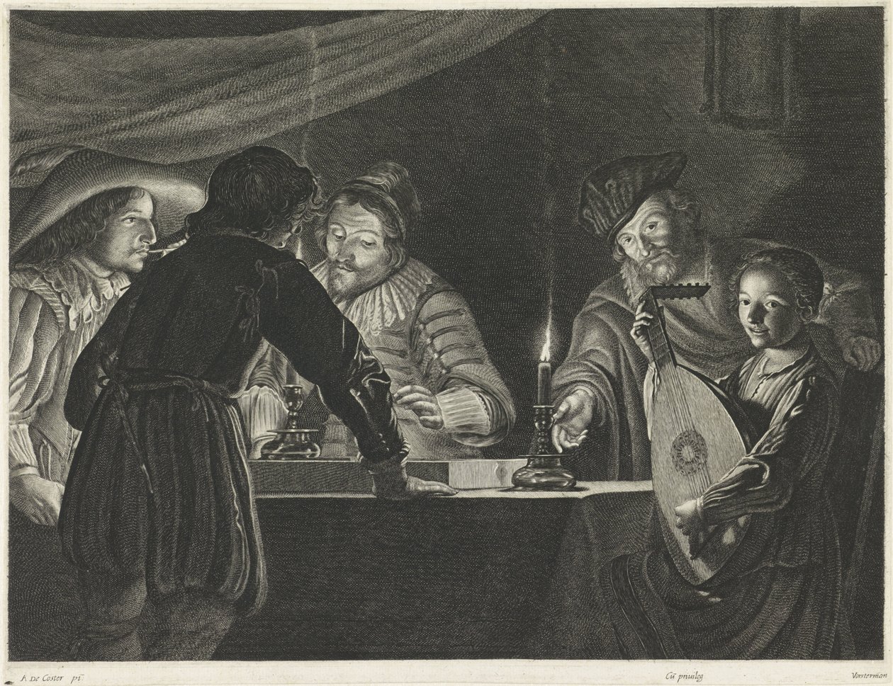 Joueurs de tric-trac à la chandelle - Lucas Vorsterman (I)