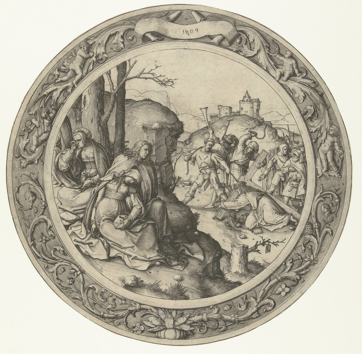 Le portement de croix, De Ronde Passie (titre de la série) - Lucas van Leyden