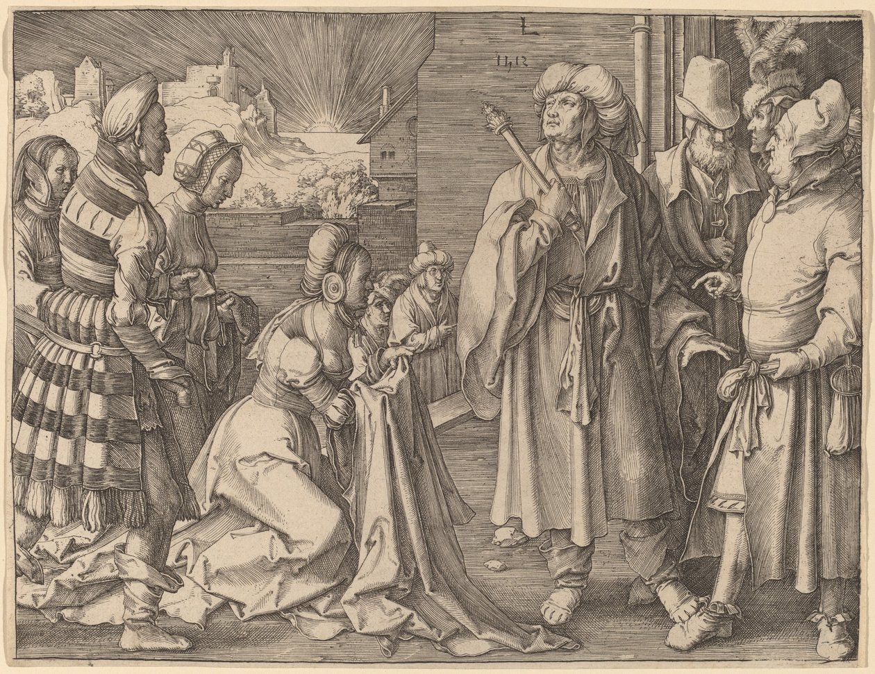 La femme de Potiphar accusant Joseph - Lucas van Leyden