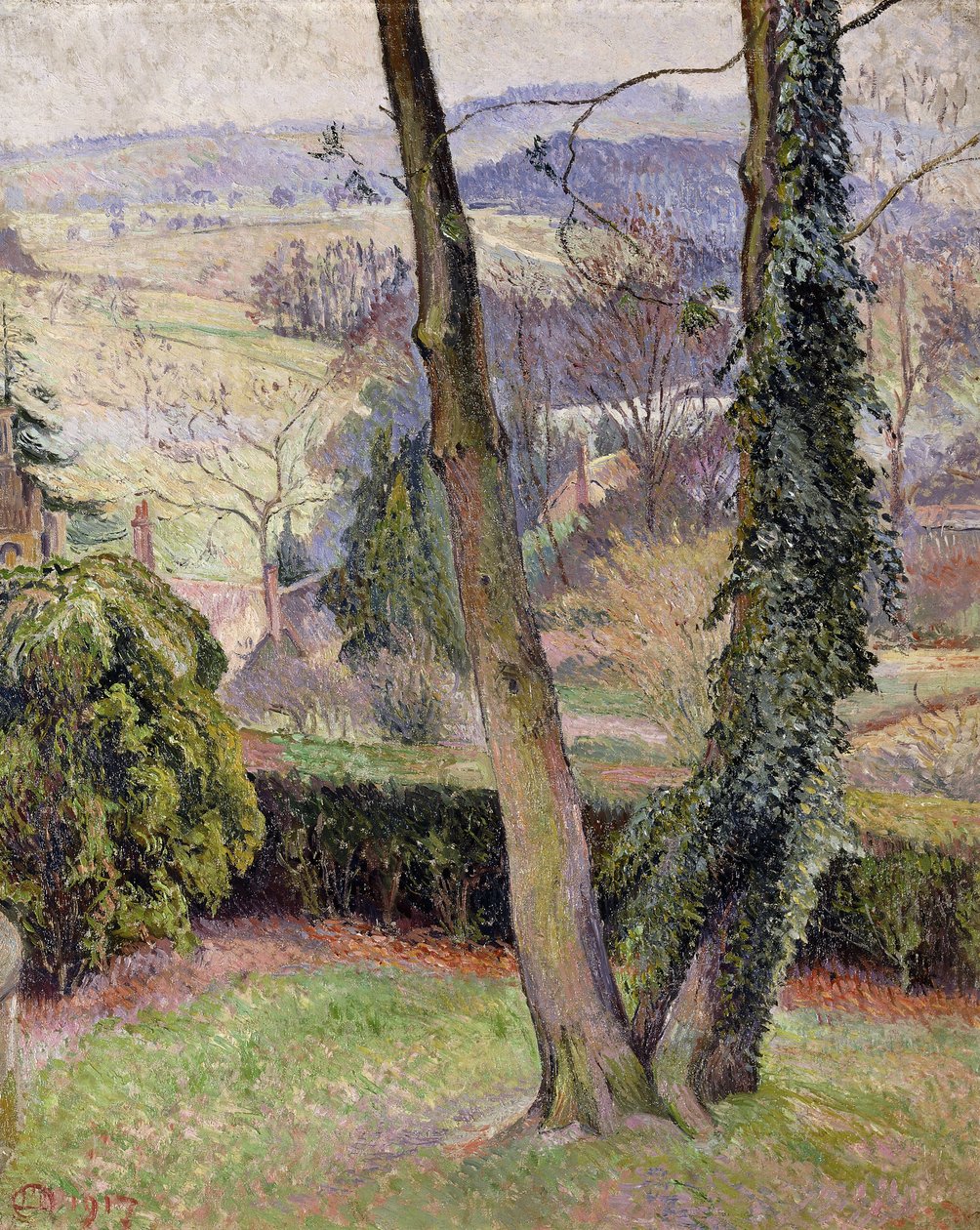 Givre et brouillard, Summerleaze, East Knoyle - Lucien Pissarro