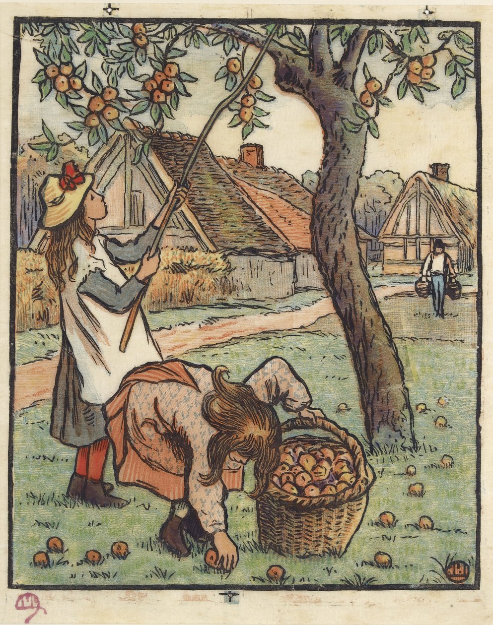 La récolte des pommes, 1889 - Lucien Pissarro