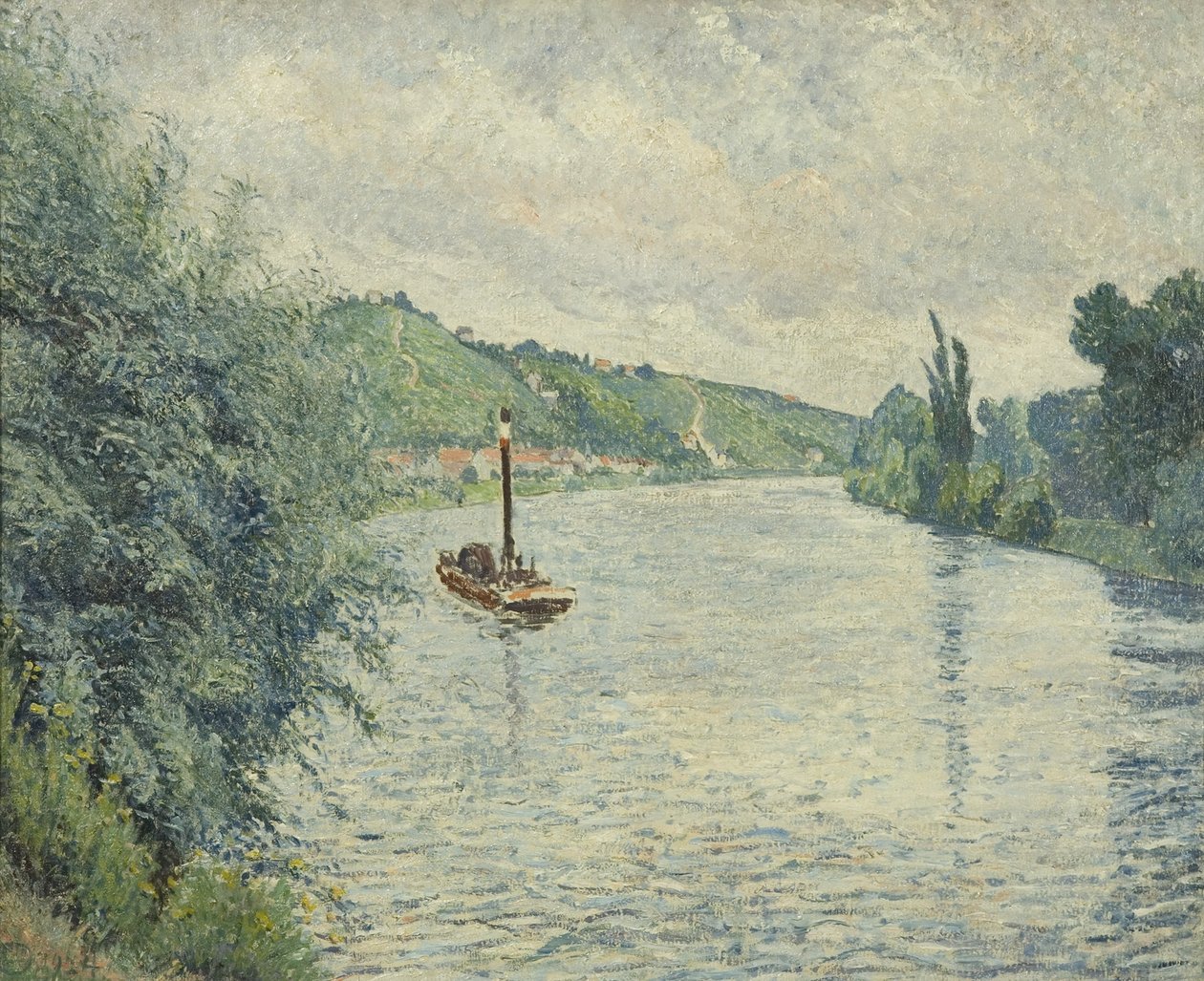 La barge - Lucien Pissarro