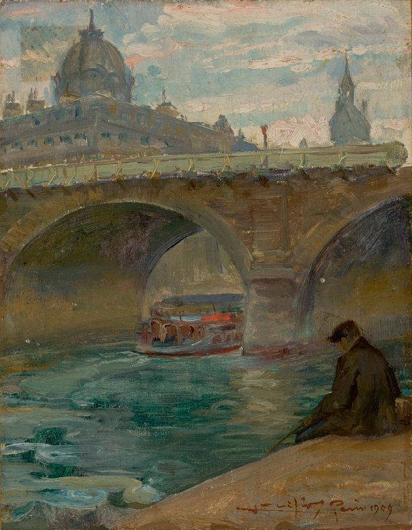 La Seine : Le pont Notre-Dame à Paris avec en arrière-plan le dôme du tribunal de commerce - Lucilio de Albuquerque