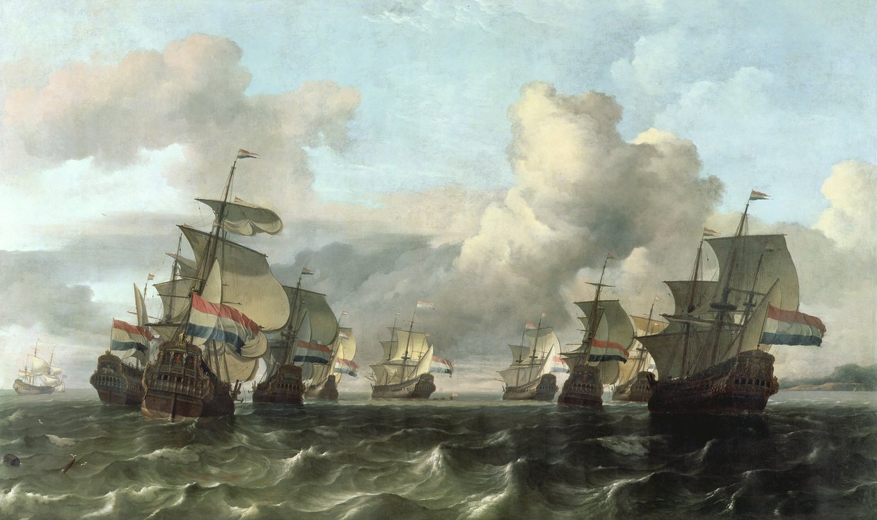 La flotte hollandaise de la Compagnie des Indes, 1675 - Ludolf Backhuysen