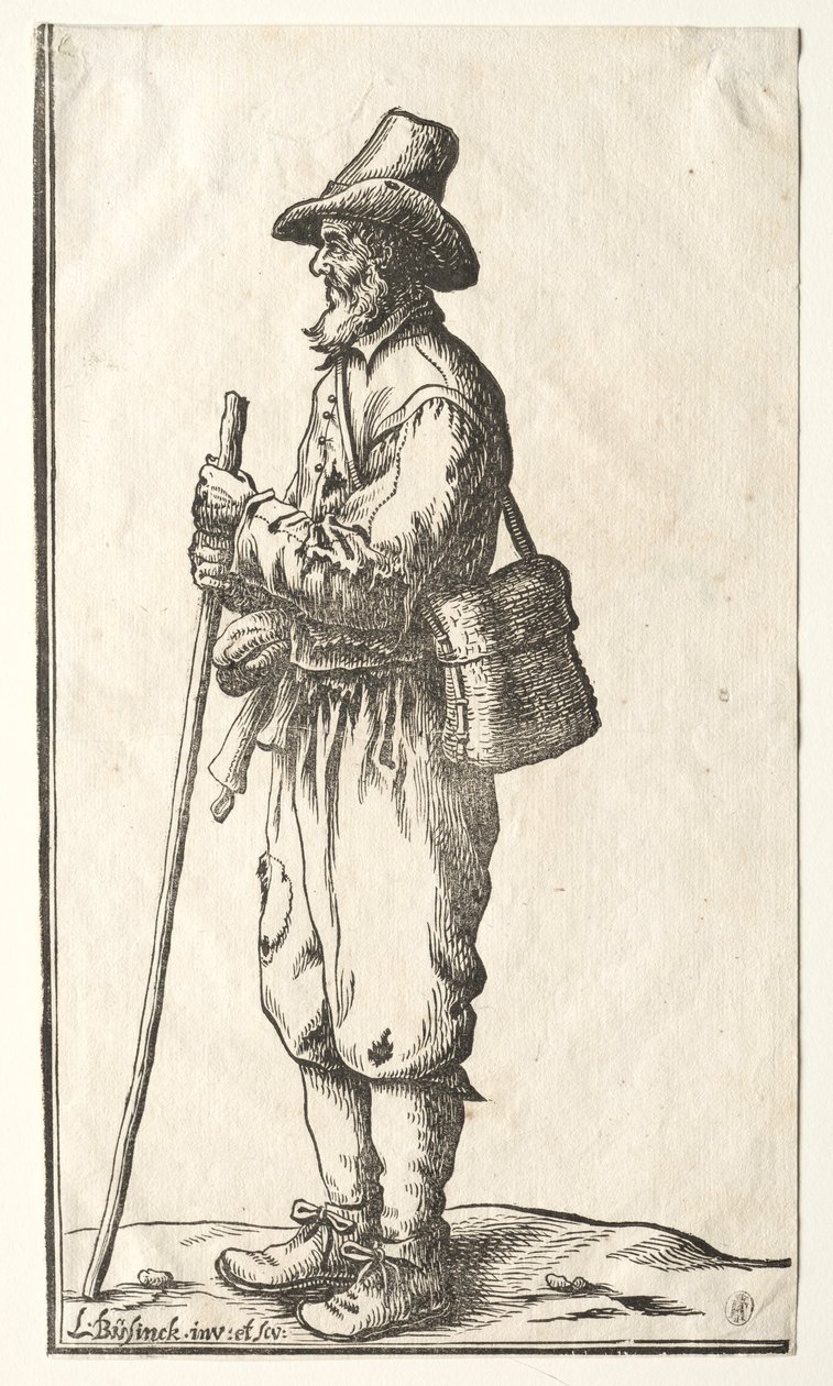 Mendiant de profil vers la gauche - Ludolph Büsinck