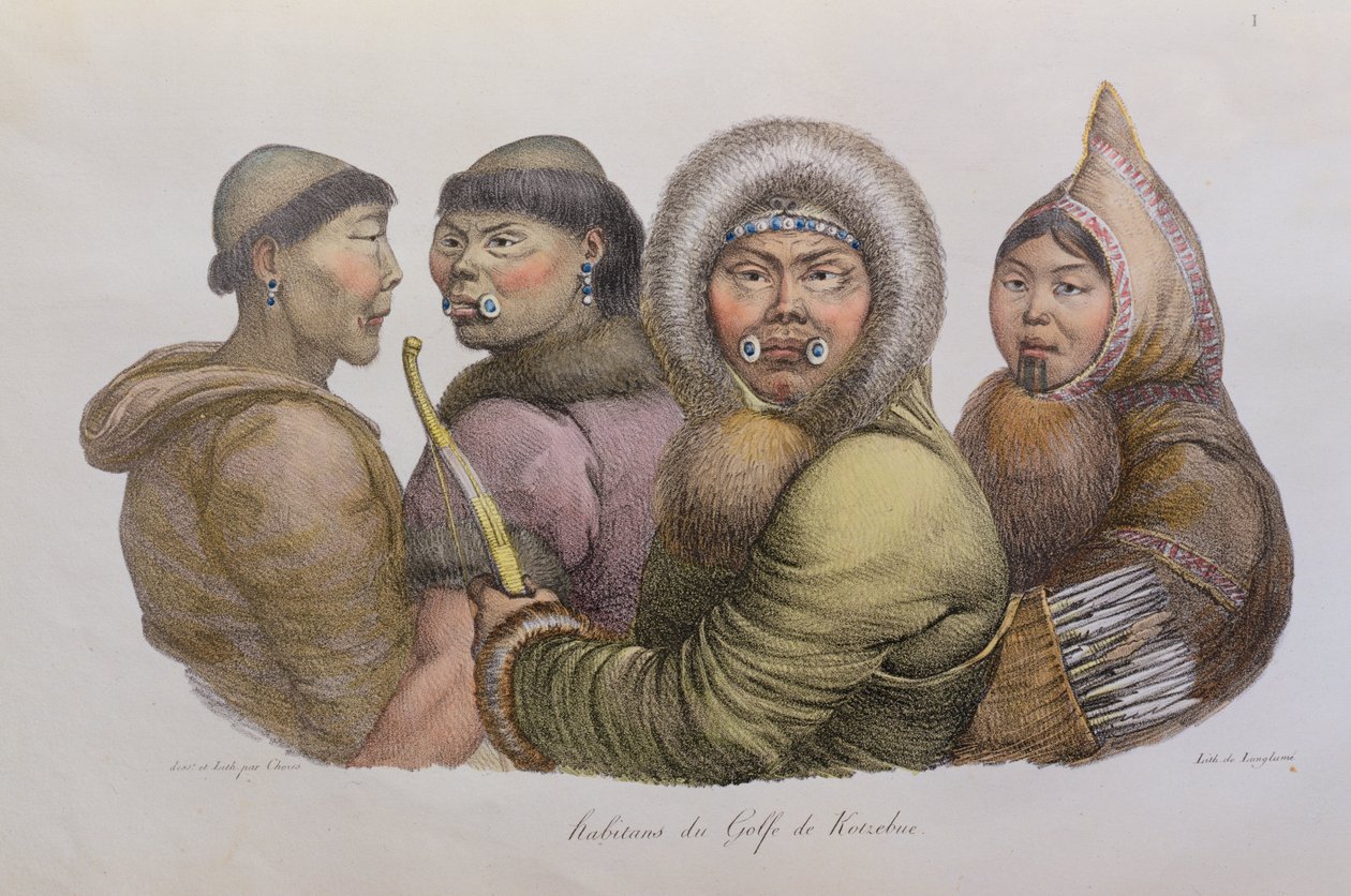 Indigènes du golfe de Kotzebue, Alaska, de Voyage Pittoresque Autour du Monde, publié en 1822 - Ludwig Choris