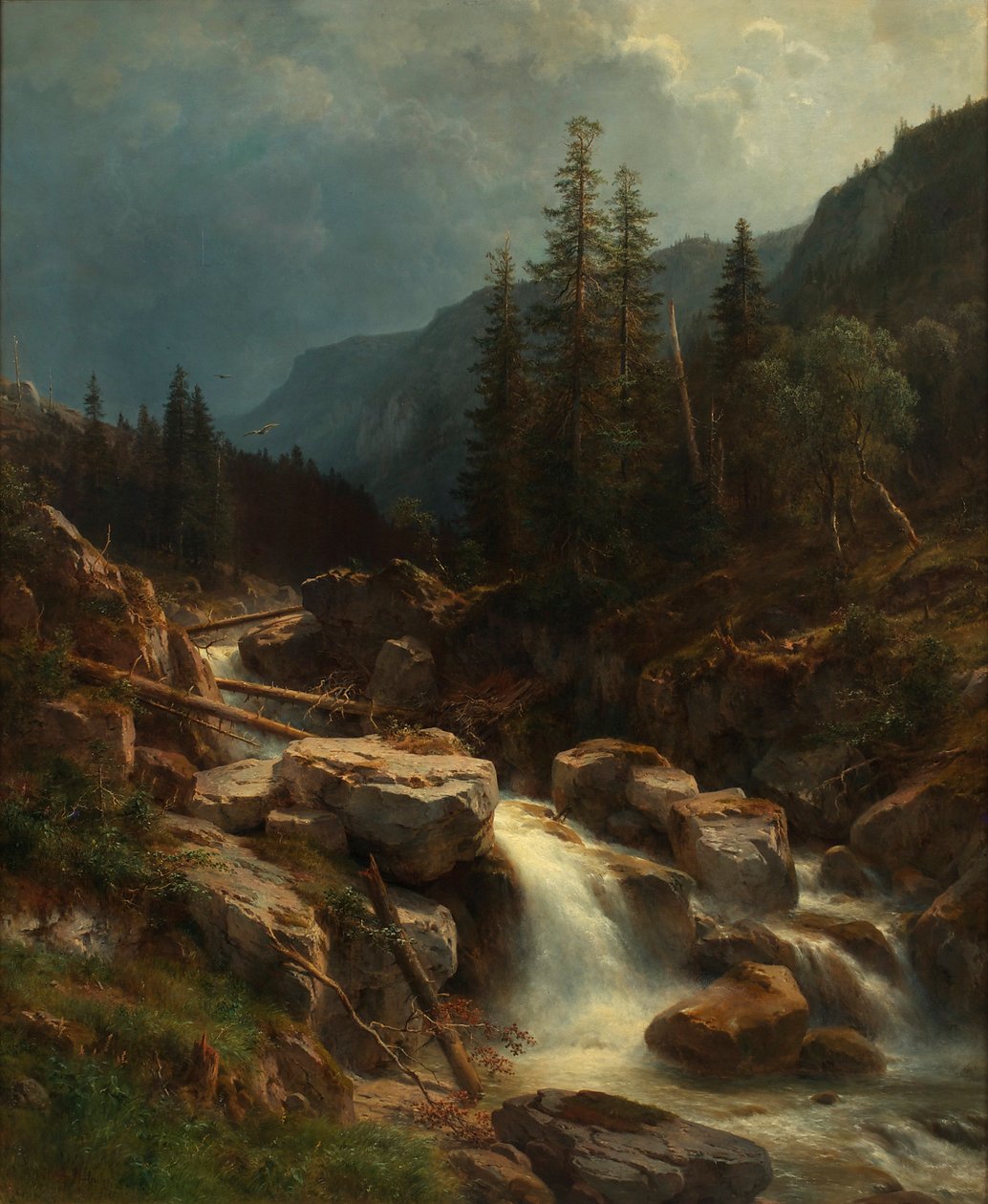 Montagnes sous un orage montant - Ludwig Halauska