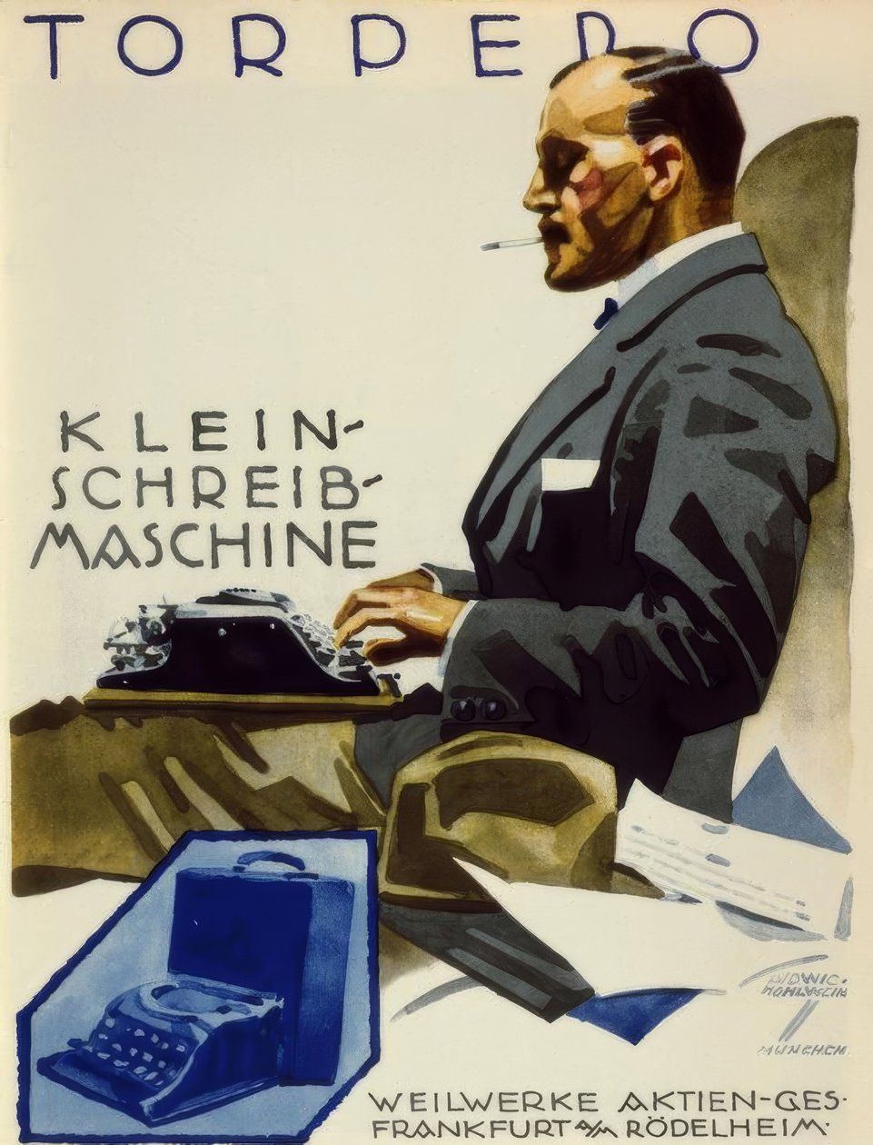 Machine à écrire Torpedo - Ludwig Hohlwein