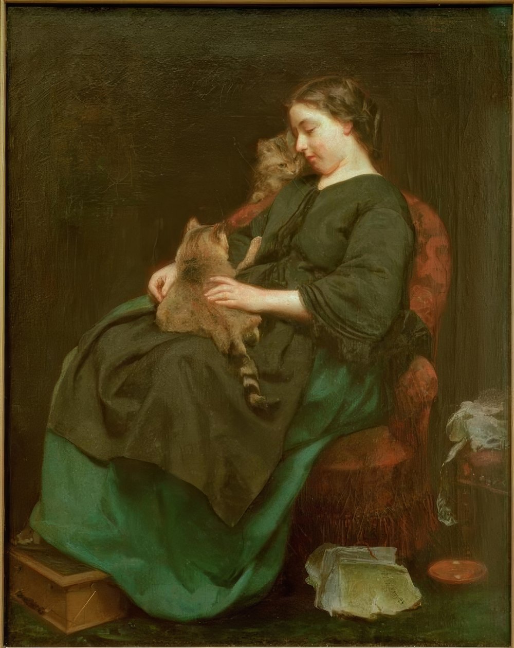 La mère chat - Ludwig Knaus