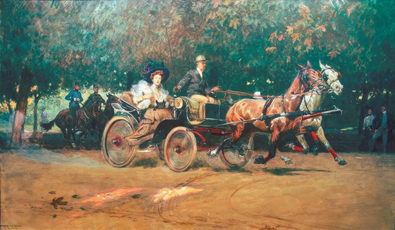 Madame Sacher en attelage - Ludwig Koch