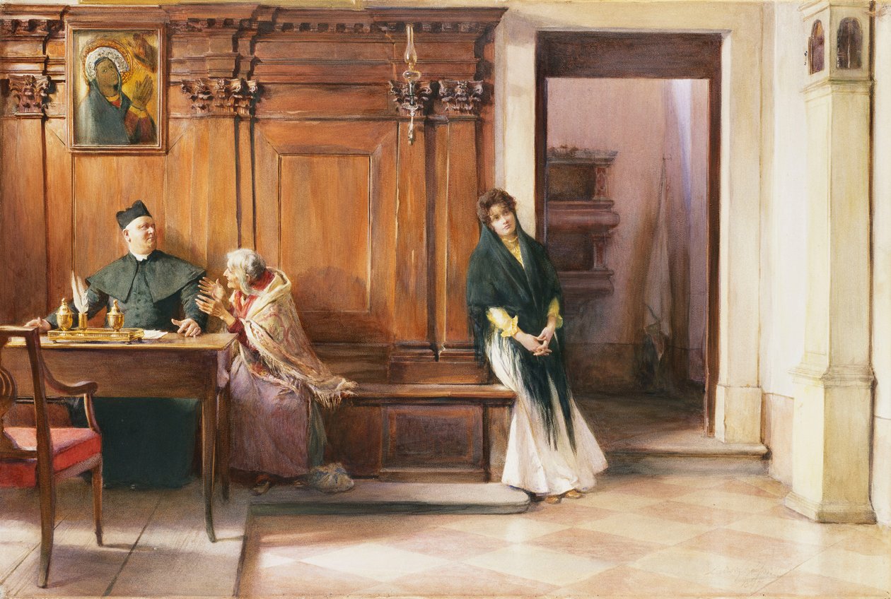 Une intervention cléricale, 1897 - Ludwig Passini