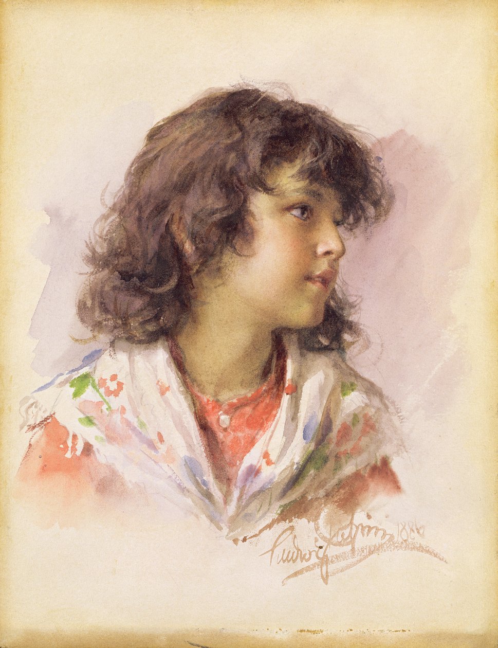 Tête de fille, 1886 - Ludwig Passini