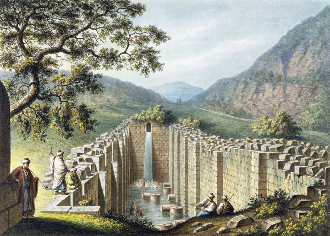 La fontaine de Siloé, Jérusalem, pub. par William Watts, 1801 - Luigi Mayer
