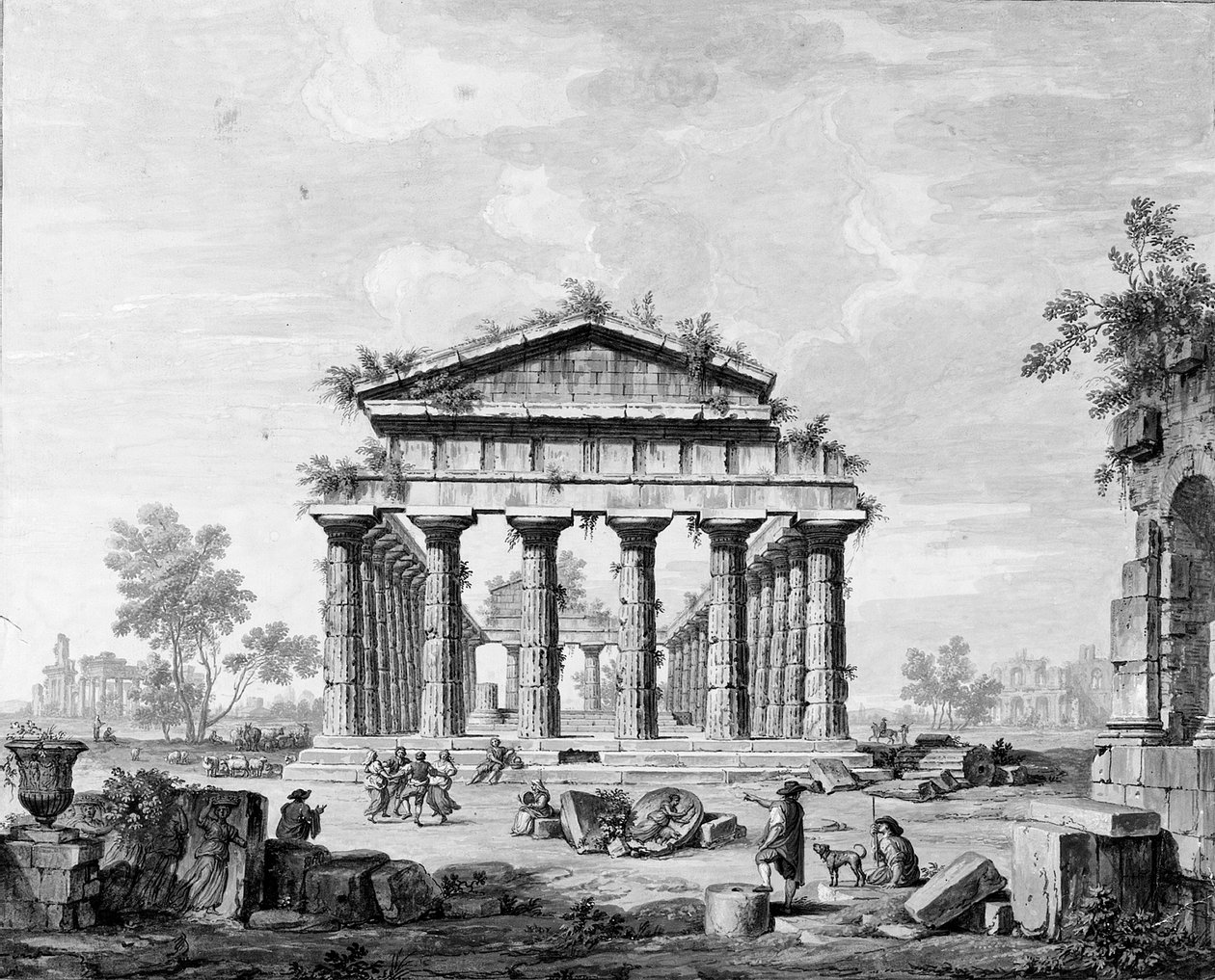 Le temple de Junon à Paestum - Luigi Balugani