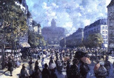 Scène de rue continentale - Luigi Chialiva
