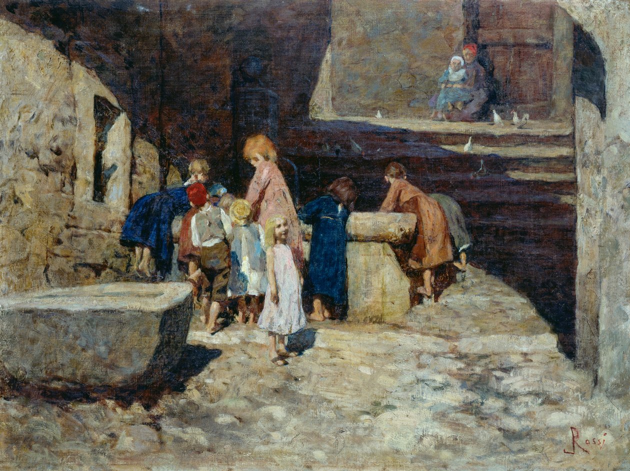 Enfants à la fontaine - Luigi Rossi