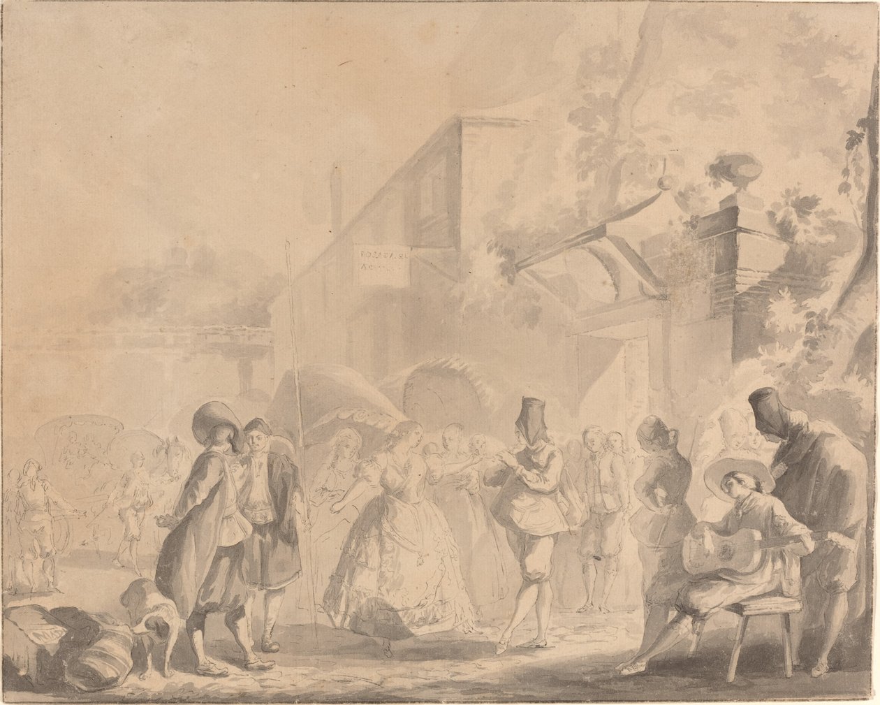Danse dans une place de village - Luis Paret y Alcazar