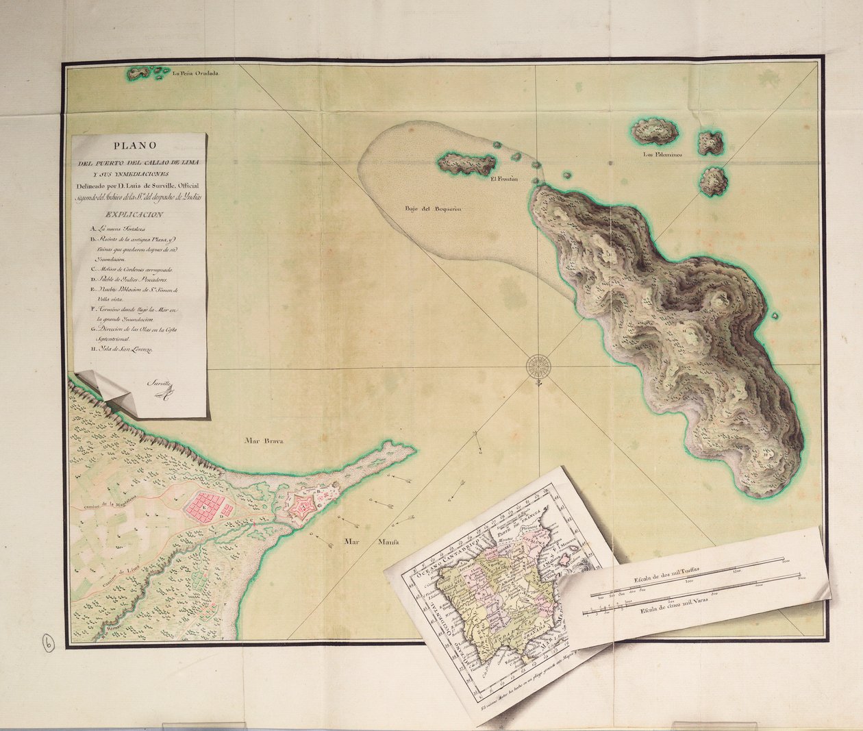Carte de Callao et Lima - Luis de Surville