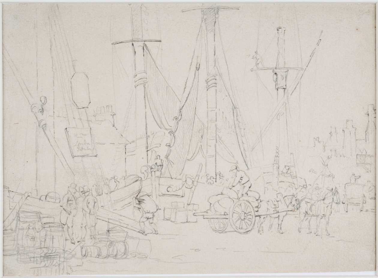 Vue des docks de Londres - Luke Clennell