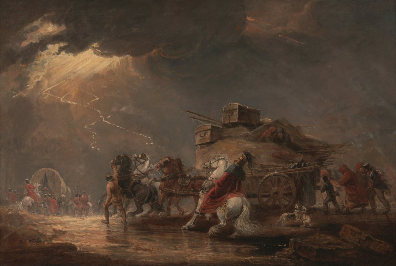 Chariots de bagages dans un orage - Luke Clennell