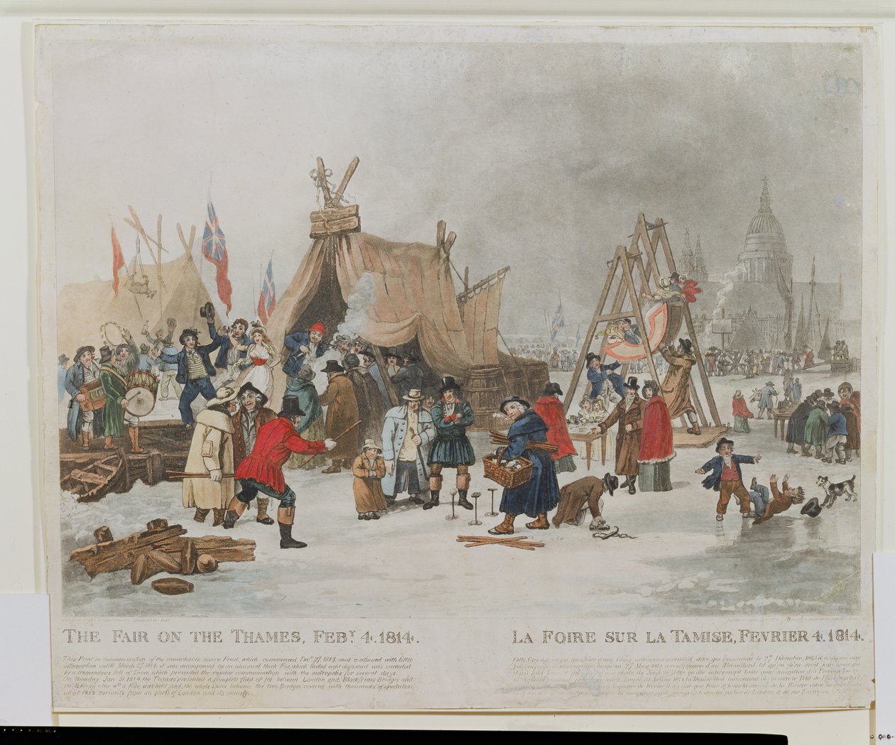 La foire sur la Tamise, 4 février 1814, gravée par Reeve - Luke Clennell