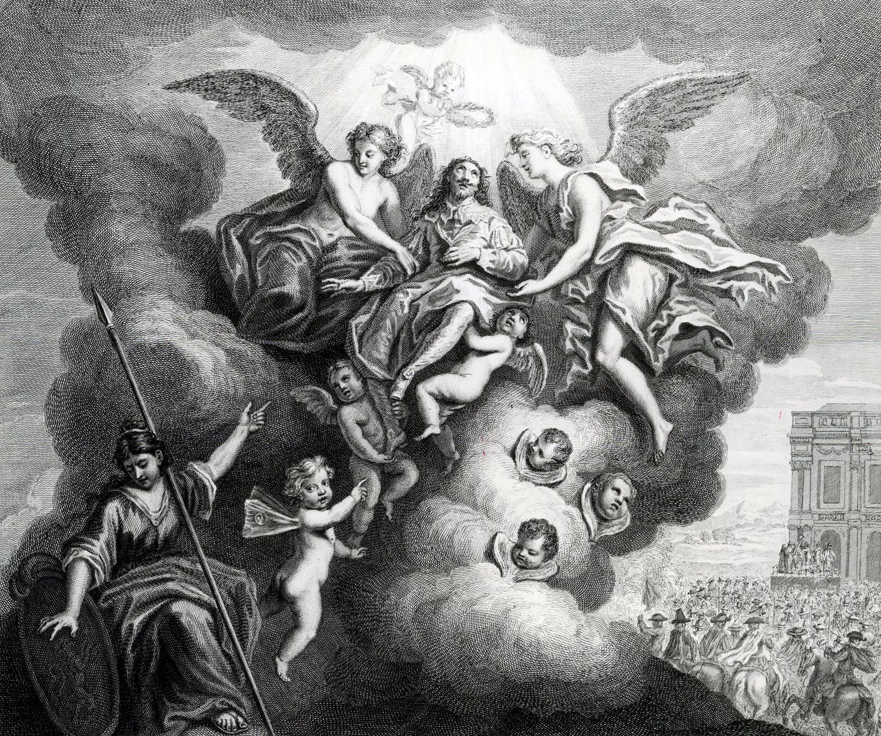 Apothéose de Charles Ier (1600-49) gravée par B. Baren - M Vanderbank