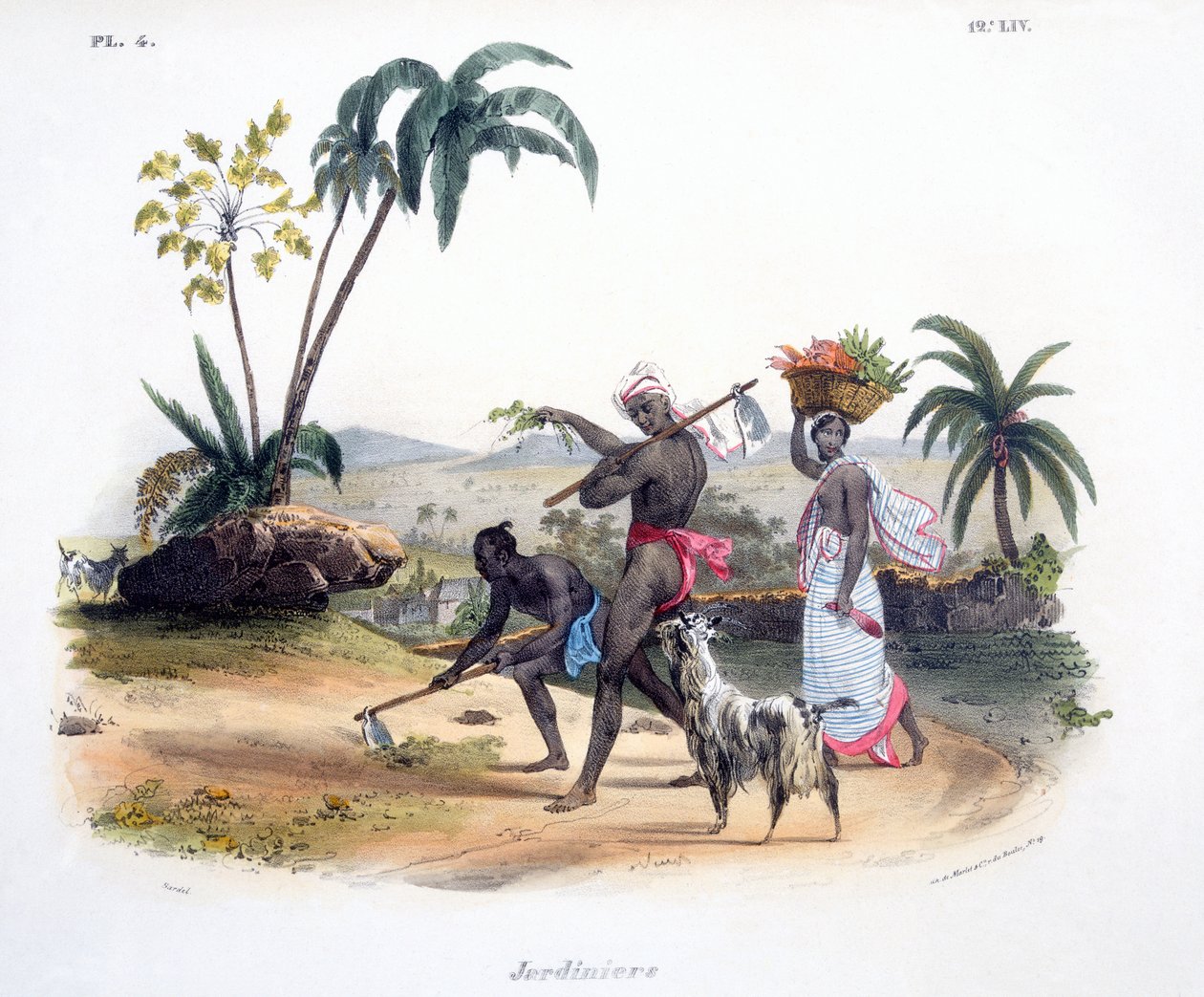 Jardiniers cultivant des légumes, 1827-35 - M.E. Burnouf