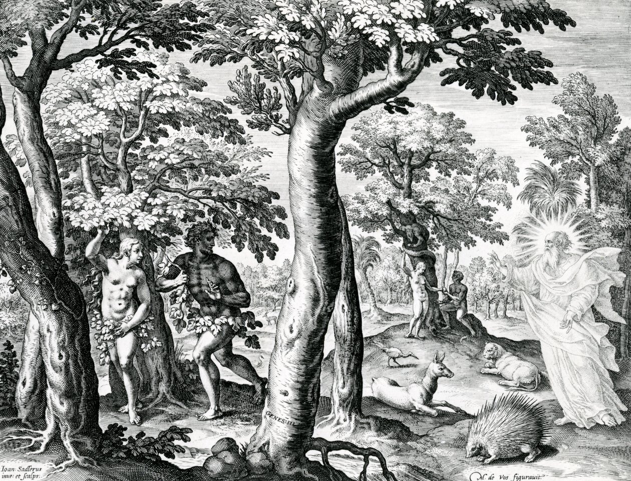 Adam et Ève se cachant du Seigneur, planche 3 de 