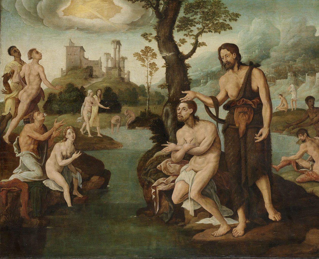 Le baptême du Christ - Maarten van Heemskerck (circle of)
