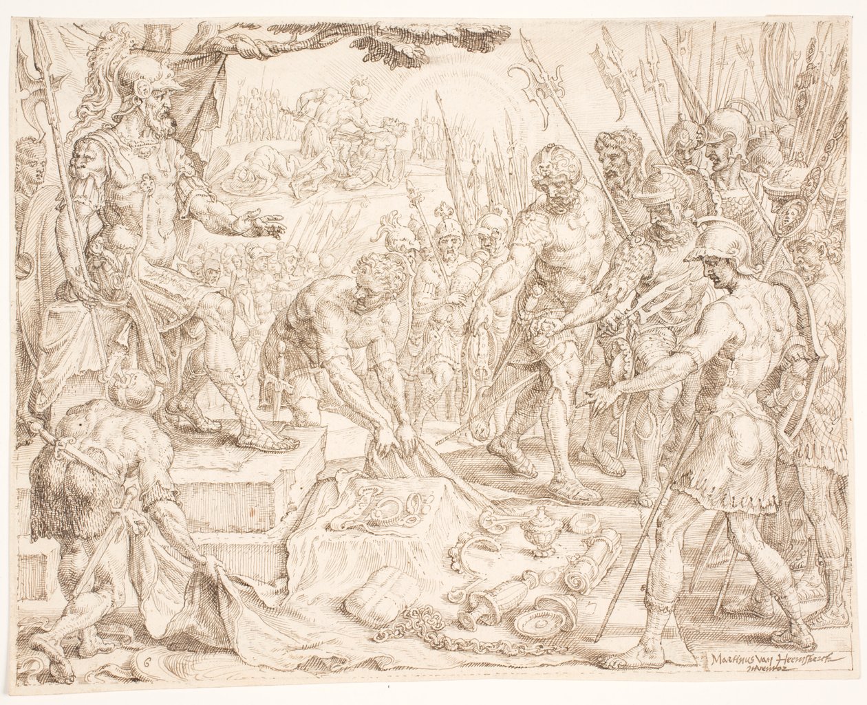 Gédéon recevant le butin - Maarten van Heemskerck