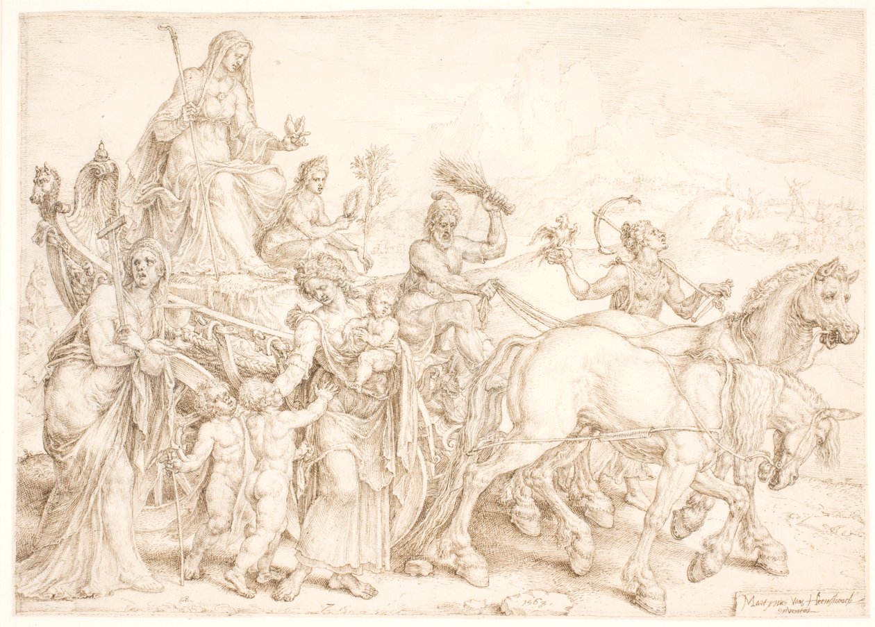 Char triomphal. Humilitas (Humilité) - Maarten van Heemskerck