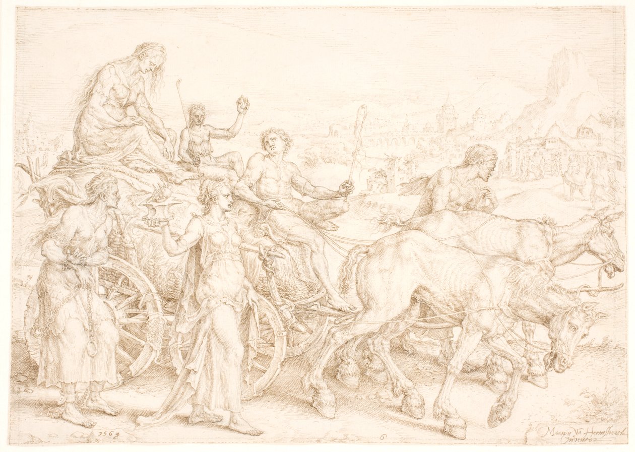 Char triomphal. Inopia (Besoin) - Maarten van Heemskerck