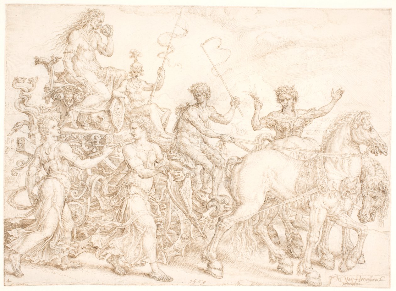 Char triomphal. Invidia (Envie) - Maarten van Heemskerck