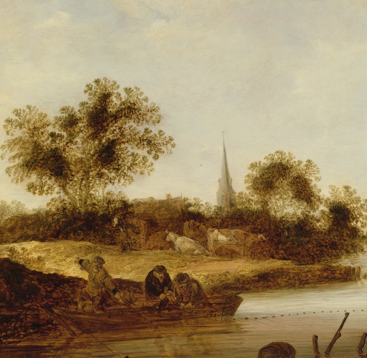 Paysage fluvial boisé - Maerten Fransz van der Hulst