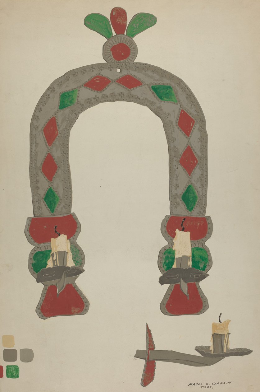 Applique bougeoir - Majel G. Claflin