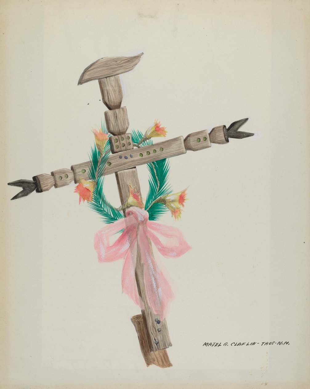 Croix sculptée - Tombe - Majel G. Claflin