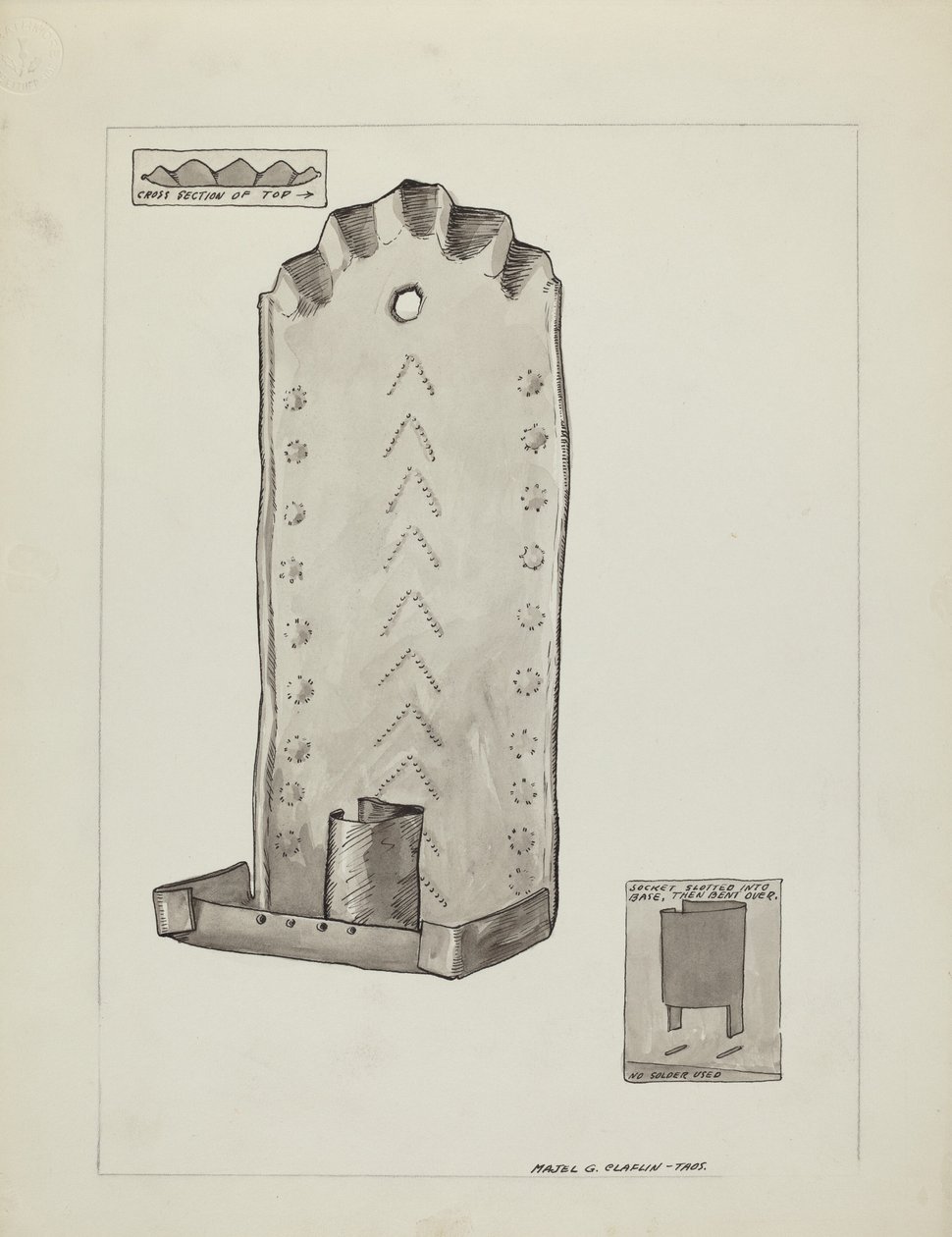 Applique en étain, 1935-1942 - Majel G. Claflin