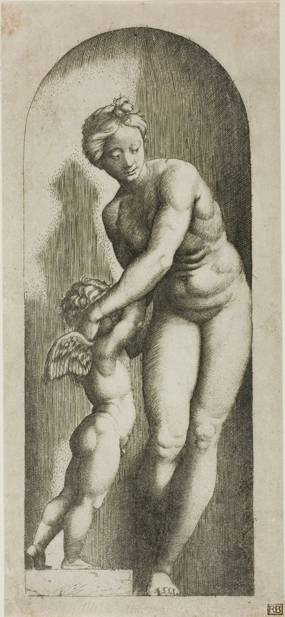 Vénus et Cupidon - Marcantonio Raimondi