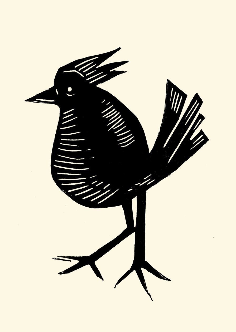 Fancy Bird, 2023 (linoléum sur papier) - Marco Campedelli
