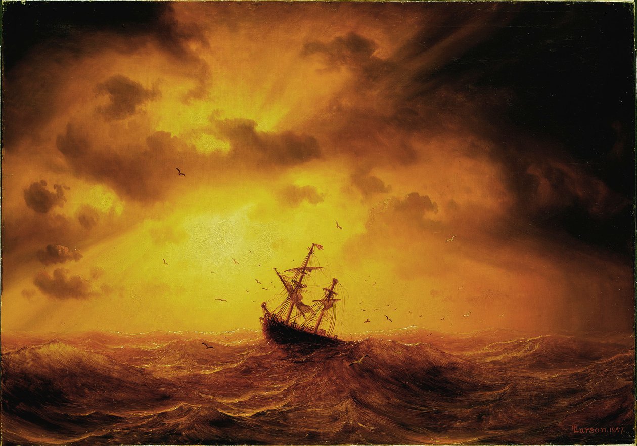 Marcus Larson - Tempête en mer - Marcus Larson