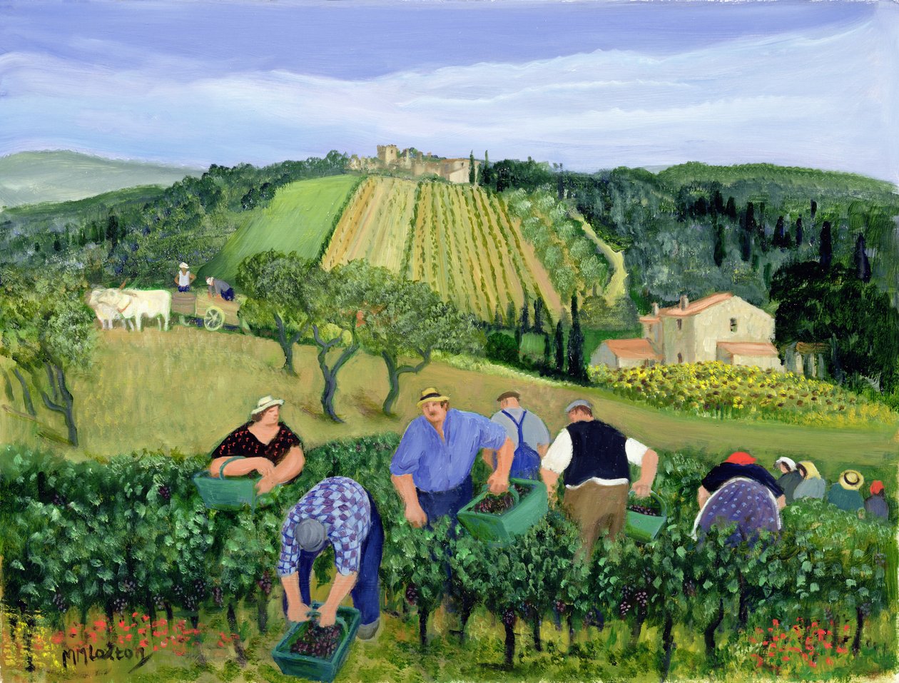 Vignoble, olives et tournesols - Margaret Loxton