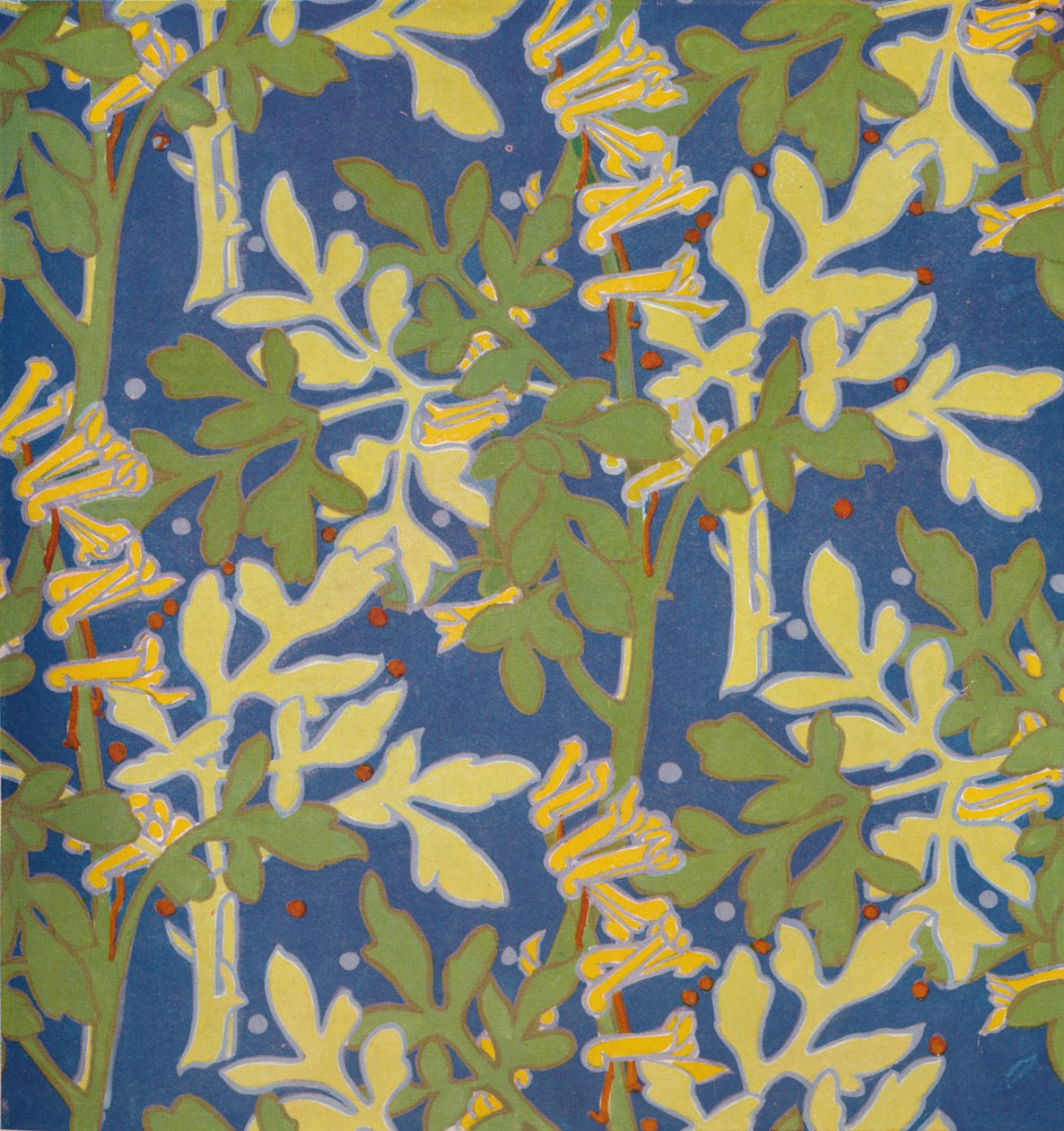 Design pour soie imprimée en bloc - Margery Tomlin