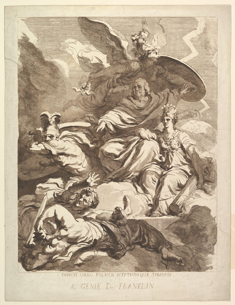 Au génie de Franklin, 1779 - Marguerite Gerard