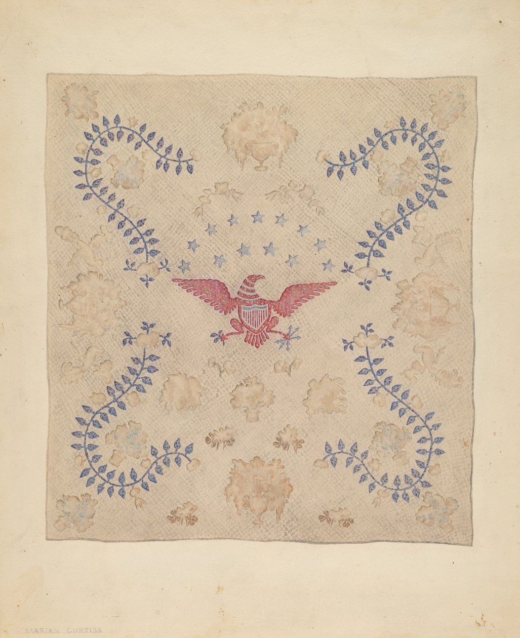 Couvre-lit avec aigle et étoiles - Marian Curtis Foster