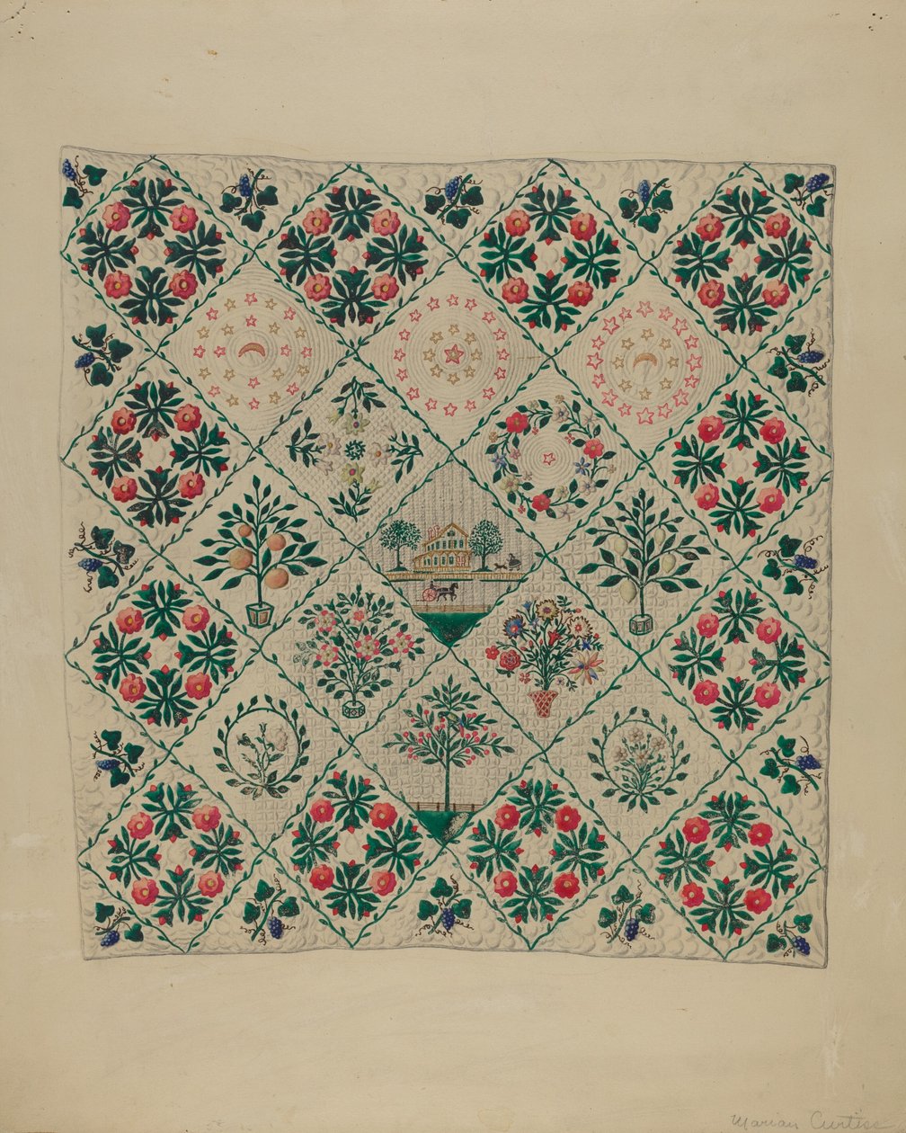 Couette en appliqué brodé - Marian Curtis Foster